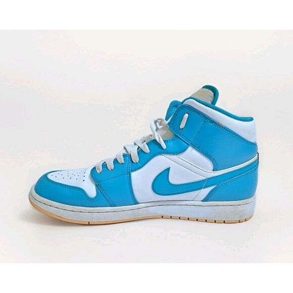 Jordan 1 Mid Aquatone Men's Size 12 Blue White Retro Vintage Sneakers DQ8426-400 - Picture 2 of 10